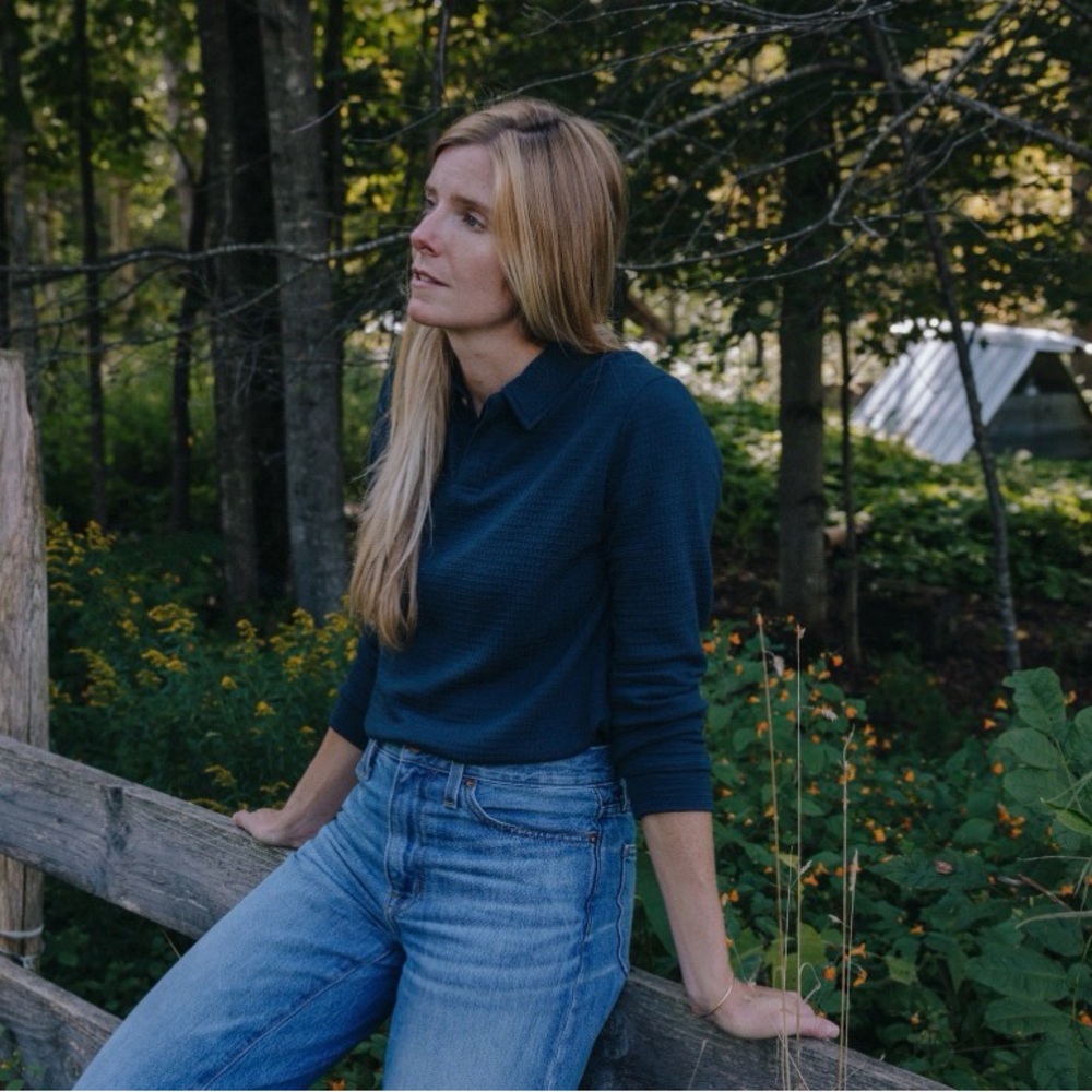 Tracksmith Waffle Fells Rugby Top in Navy Size S